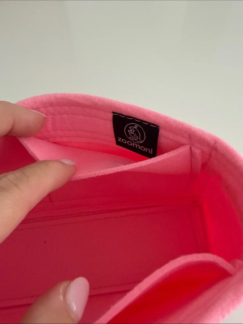Zoomoni Pink Felt Purse Organizer Insert with Matching Pink Square Coin Holder